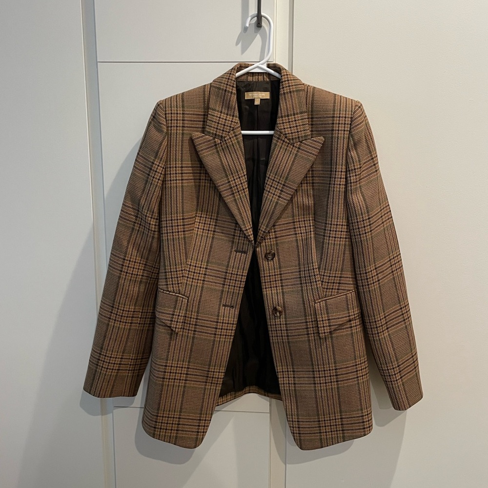 Michael Kors Collection Wool Plaid Blazer